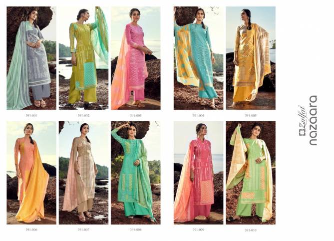 Zulfat Nazaara Fancy Designer Festive Wear Cotton Printed  Designer Dress Material